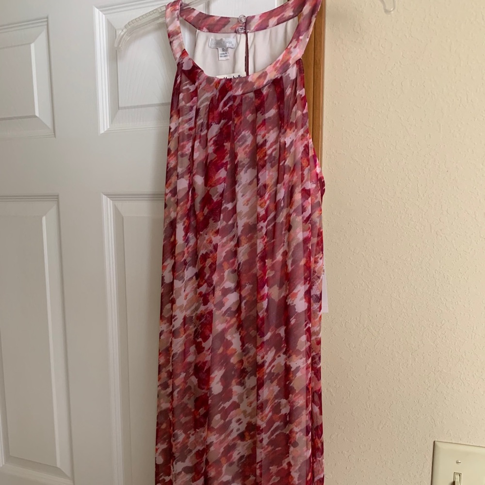 magenta printed dress
